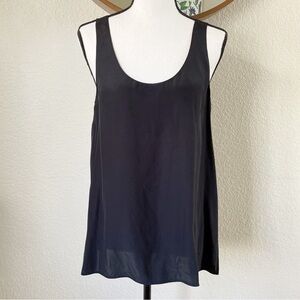 Vince 100% Silk Black Scoop Neck Tank Top Sleeveless